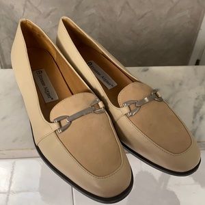 SALE! Etienne Aigner Designer Leather Shoes, Tan/Cream